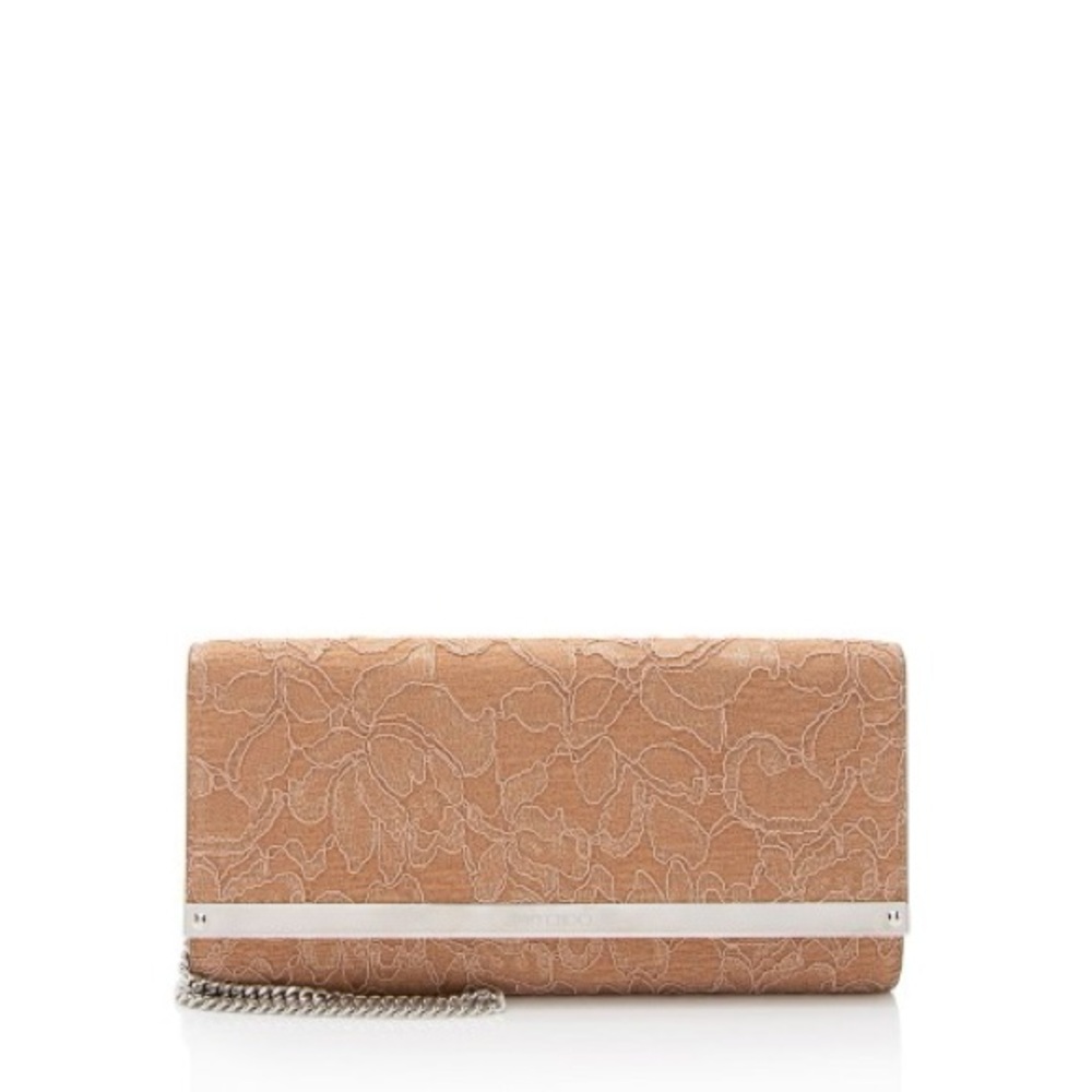 Jimmy Choo Lace Milla clutch in powdered pink